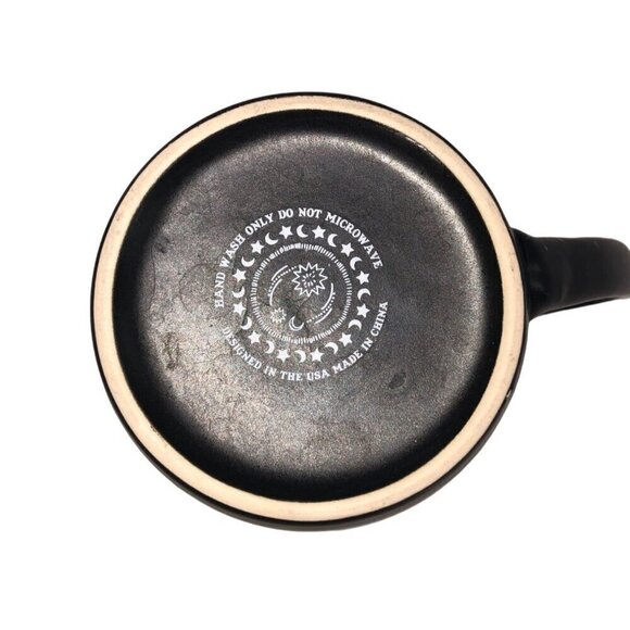 Stay Wild Moon Child Procession of the Moon 12 oz Black Gold Ceramic Mug Coffee - Picture 2 of 7